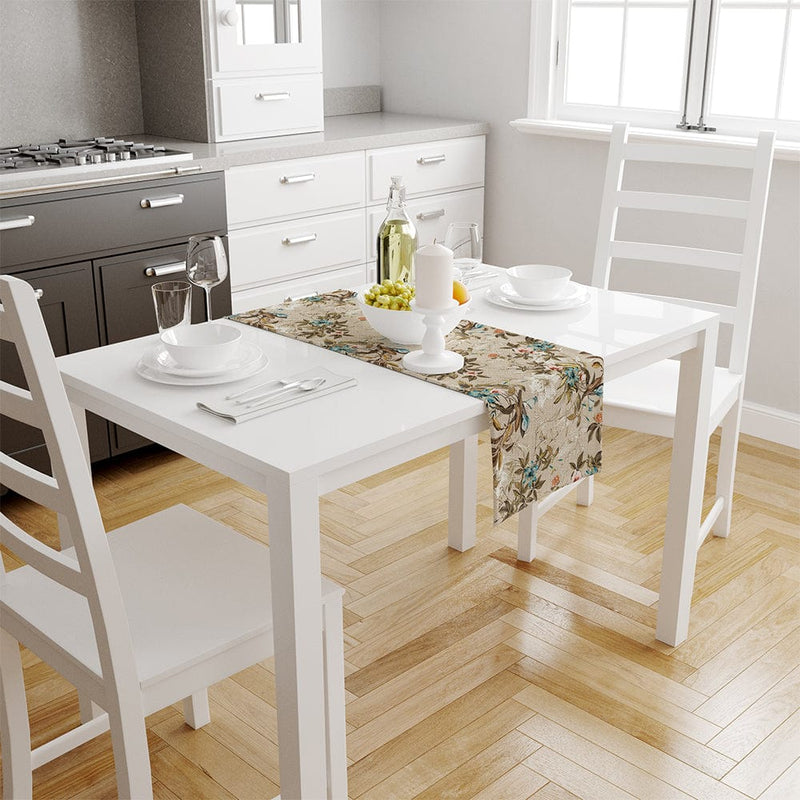 Warm Flowers İnce Keten Runner 140x45cm Bonvagon