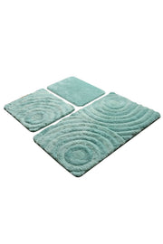 Wave Mint 3lü Set Banyo Halısı, Kaymaz Taban, Yıkanabilir Bonvagon
