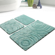 Wave Mint 3lü Set Banyo Halısı, Kaymaz Taban, Yıkanabilir Bonvagon