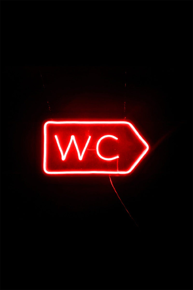 WC Yazılı Neon LED Aydınlatma Işıklı Tablo Duvar Dekorasyon