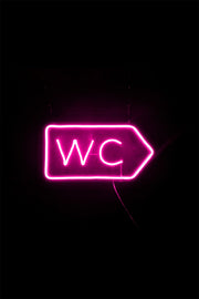 WC Yazılı Neon LED Aydınlatma Işıklı Tablo Duvar Dekorasyon