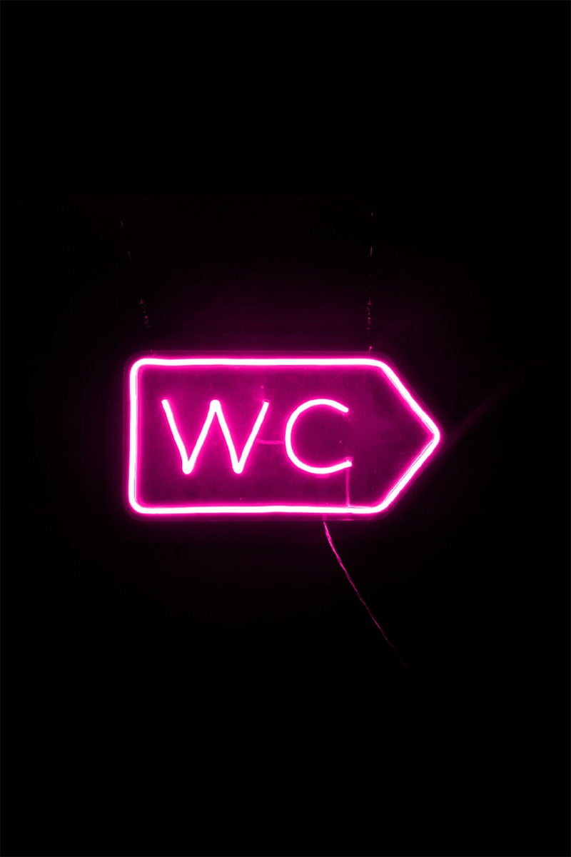 WC Yazılı Neon LED Aydınlatma Işıklı Tablo Duvar Dekorasyon