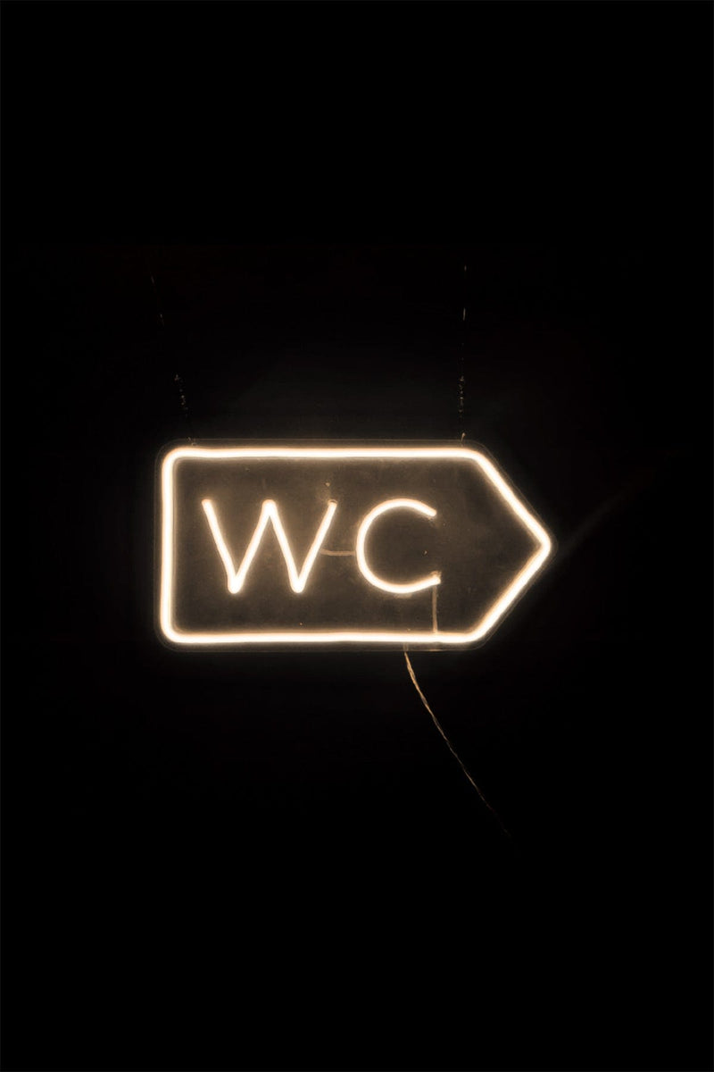 WC Yazılı Neon LED Aydınlatma Işıklı Tablo Duvar Dekorasyon