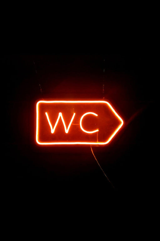 WC Yazılı Neon Led Işıklı Tablo Duvar Dekorasyon Bonvagon
