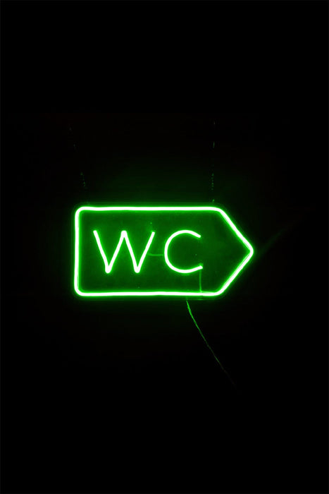 WC Yazılı Neon Led Işıklı Tablo Duvar Dekorasyon Bonvagon