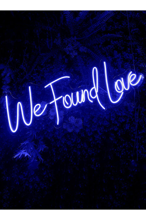 We Found Love Yazılı Neon Led Işıklı Tablo Düğün ve Kutlama Duvar Dekorasyon Bonvagon