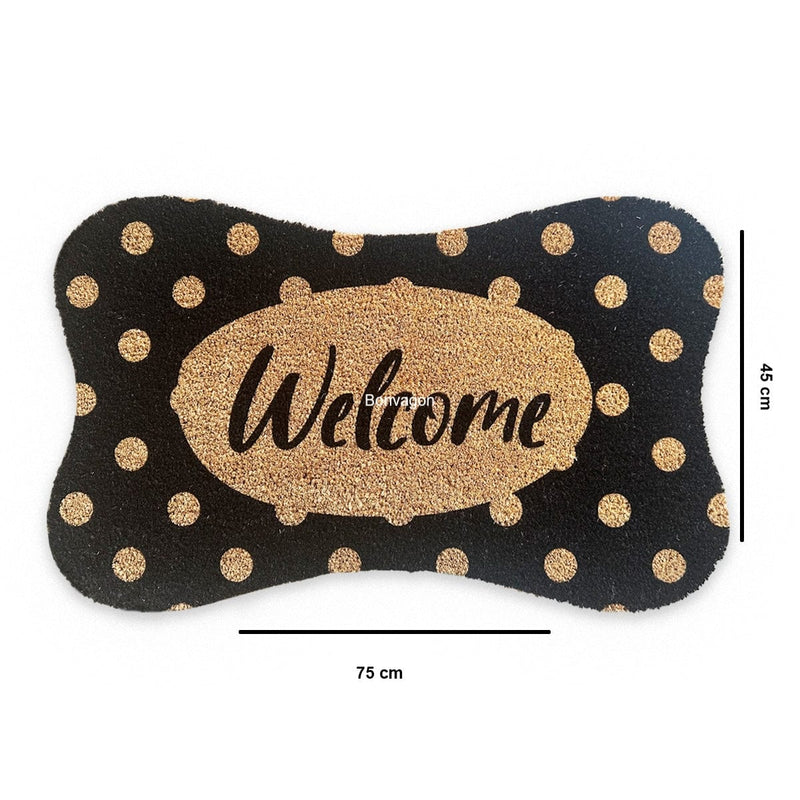 Welcome 45x75cm Doğal Koko Hindistan Cevizi Kapı Önü Paspas Daplet