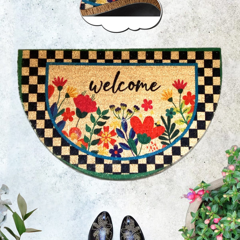 Welcome 45x75cm Doğal Koko Hindistan Cevizi Kapı Önü Paspas Lezione Bonvagon