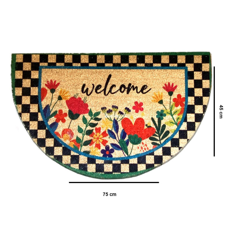 Welcome 45x75cm Doğal Koko Hindistan Cevizi Kapı Önü Paspas Lezione Bonvagon