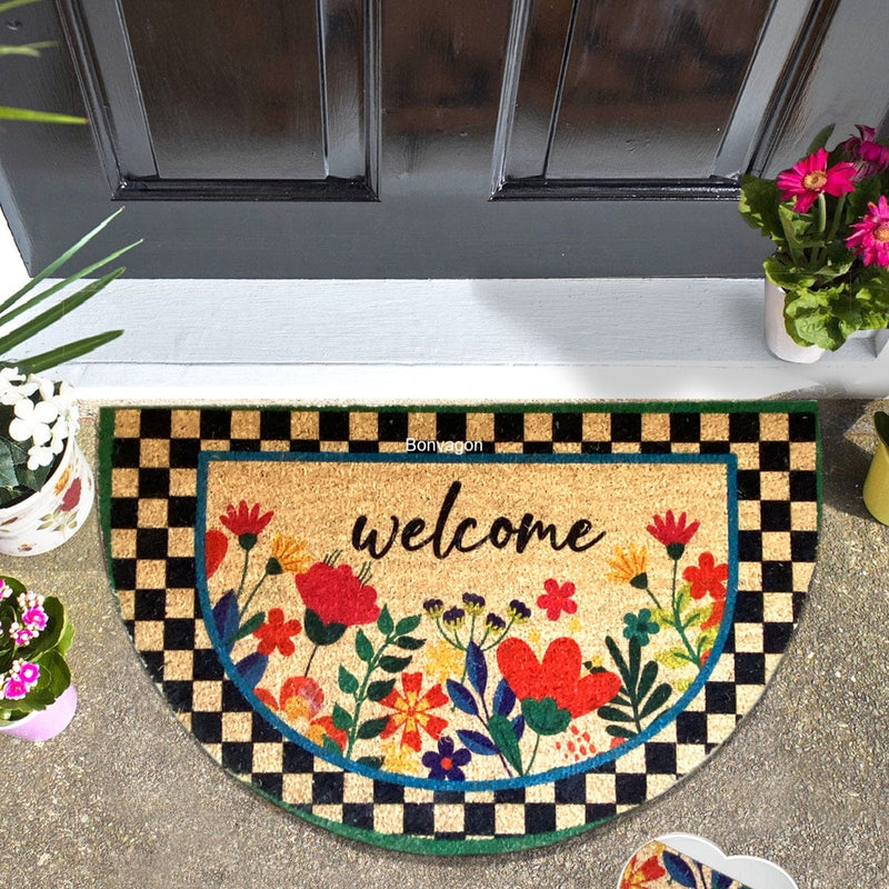 Welcome 45x75cm Doğal Koko Hindistan Cevizi Kapı Önü Paspas Lezione Bonvagon