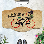 Welcome Bicycle 45x75cm Doğal Koko Hindistan Cevizi Kapı Önü Paspas Nonloso Bonvagon