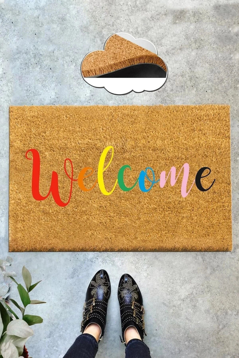 Welcome Colors Doğal Koko Hindistan Cevizi Kapı Önü Paspas 60x40cm Bonvagon