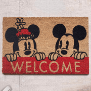 Welcome Mickey Mouse Doğal Koko Hindistan Cevizi Kapı Önü Paspas 60x40cm