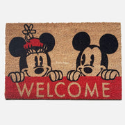 Welcome Mickey Mouse Doğal Koko Hindistan Cevizi Kapı Önü Paspas 60x40cm