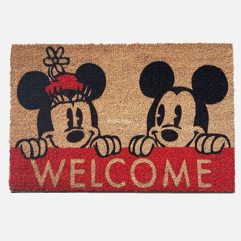 Welcome Mickey Mouse Doğal Koko Hindistan Cevizi Kapı Önü Paspas 60x40cm