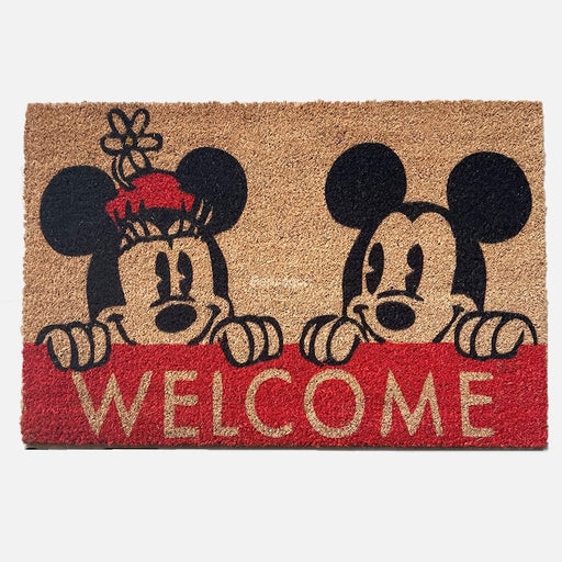 Welcome Mickey Mouse Doğal Koko Hindistan Cevizi Kapı Önü Paspas 60x40cm Bonvagon
