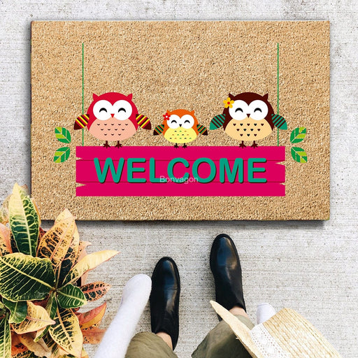 Welcome Owls! Pvc Coruja Kapı Paspası Halısı Bonvagon