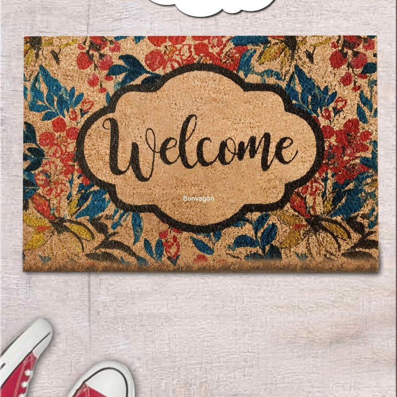 Welcome Torf Doğal Koko Hindistan Cevizi Kapı Önü Paspas 60x40cm