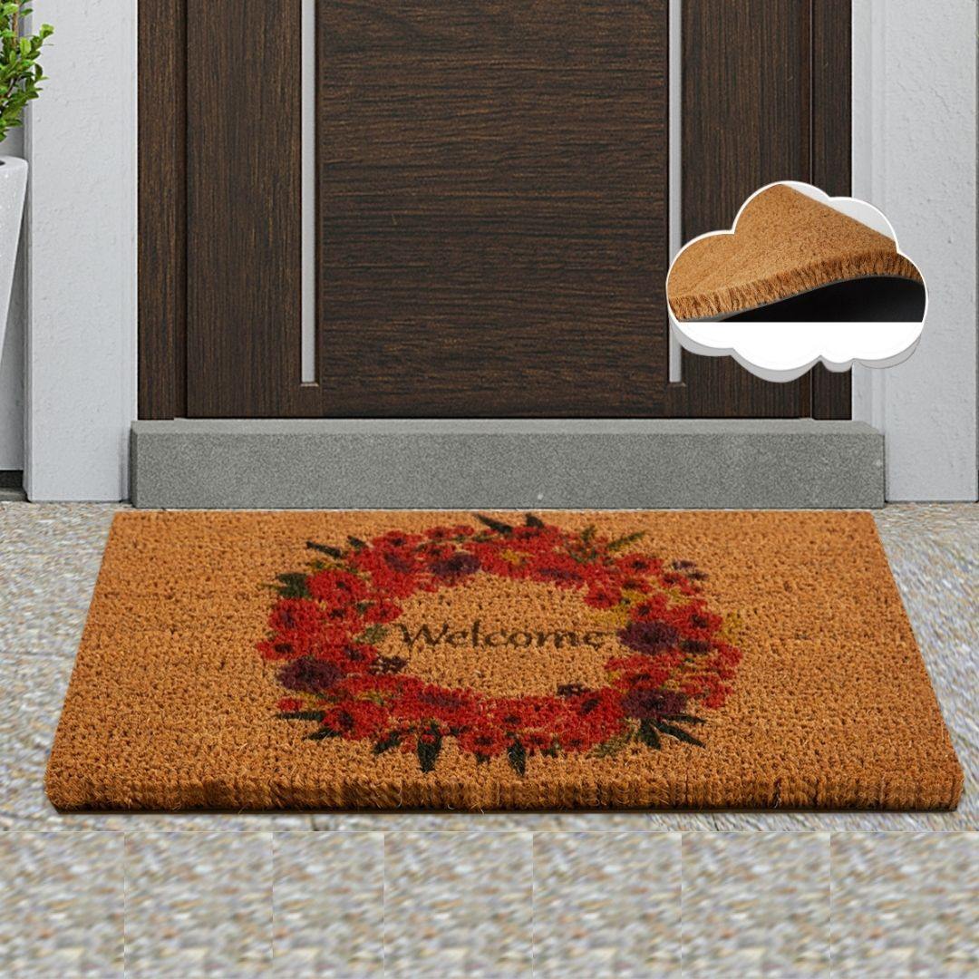 Welcome Wreath Doğal Koko Hindistan Cevizi Kapı Önü Paspas 60x40cm