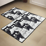 White Cats 2li Set Dijital Baskılı Banyo Paspas ve Halısı, Kaymaz Taban, Yıkanabilir Bonvagon