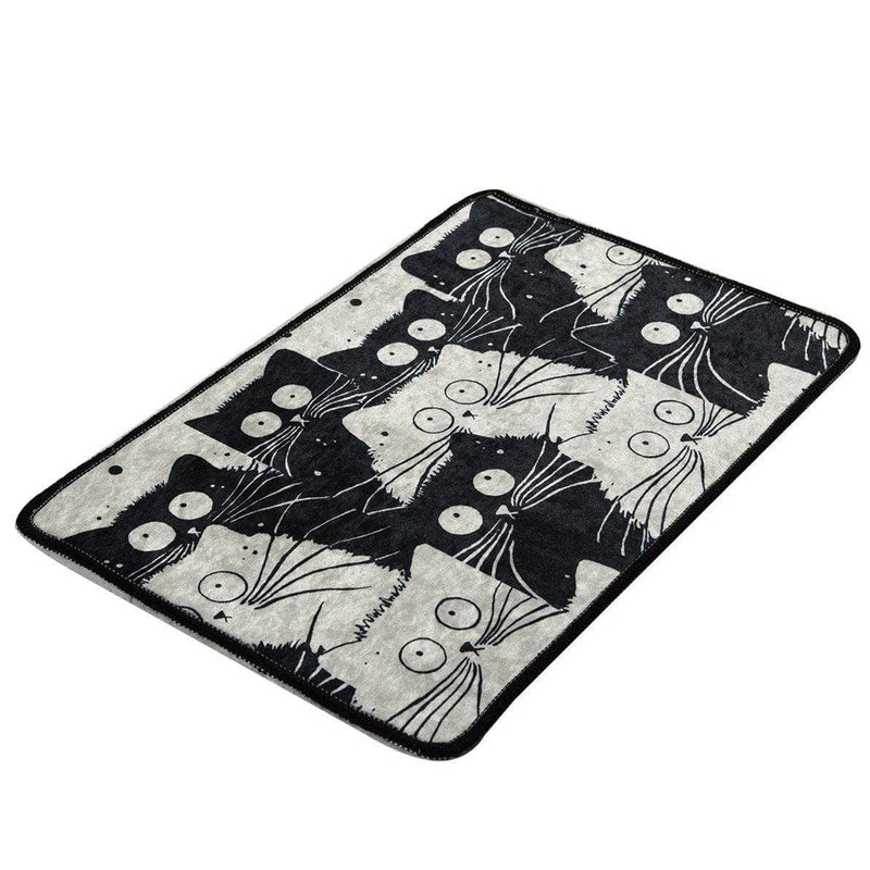 White Cats Dijital Baskılı 40x60cm Banyo Halısı, Kaymaz Taban, Yıkanabilir Bonvagon