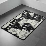 White Cats Dijital Baskılı 40x60cm Banyo Paspas ve Halısı, Kaymaz Taban, Yıkanabilir Bonvagon