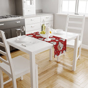 White Flowers İnce Keten Runner 140x45cm