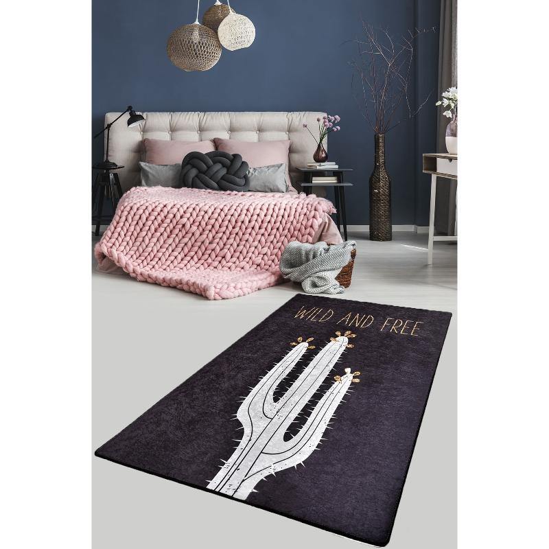 Wild And Free Dijital Baskılı Yatak Odası Halısı, Kaymaz Taban, Yıkanabilir Bonvagon