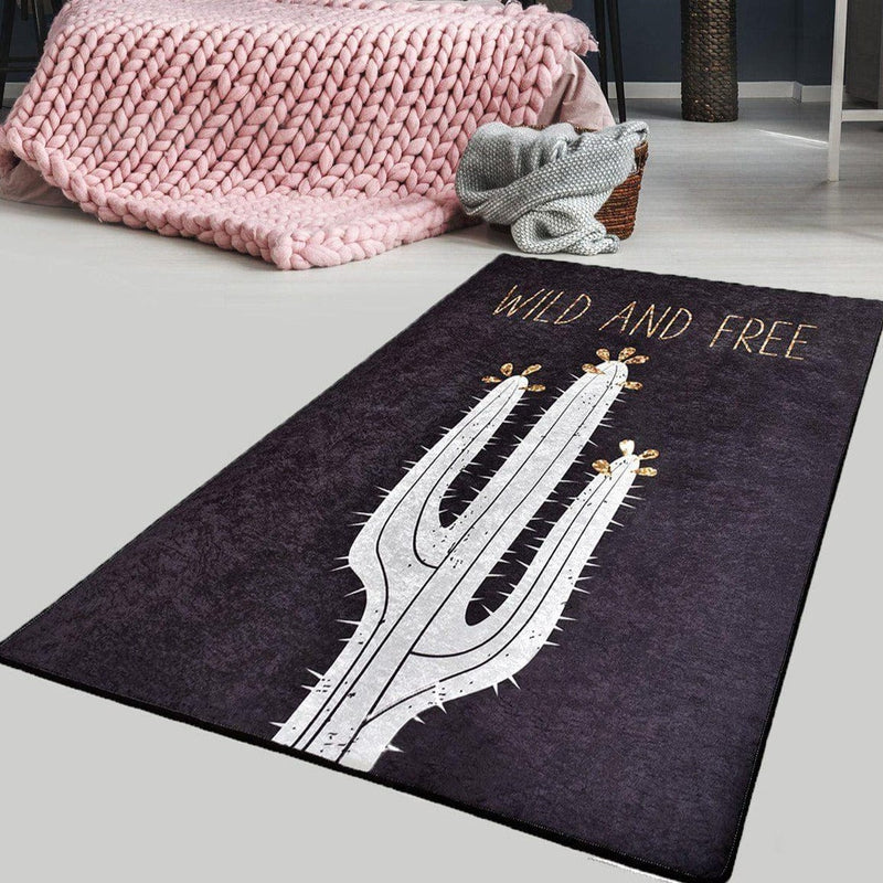 Wild And Free Dijital Baskılı Yatak Odası Halısı, Kaymaz Taban, Yıkanabilir Bonvagon