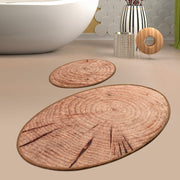 Wood Dijital Baskılı 2li Set Banyo Halısı, Kaymaz Taban, Yıkanabilir Bonvagon