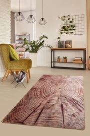 Wood Dijital Baskılı Halı, Kaymaz Taban, Yıkanabilir Bonvagon