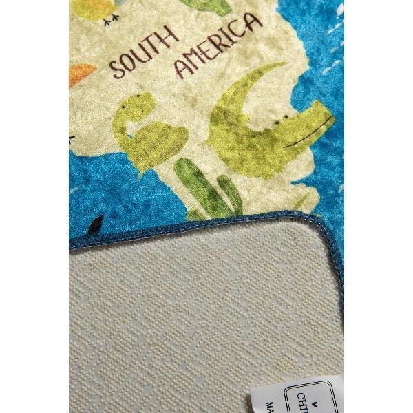 World Yıkanabilir Antibakteriyel Çocuk Halısı Mavi, Kaymaz Taban, Yıkanabilir Bonvagon