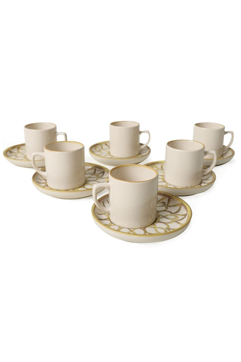 Worn Gold Nordic Kahve Takımı 12 Parça 6 Kişilik 22968-23057 Bonvagon