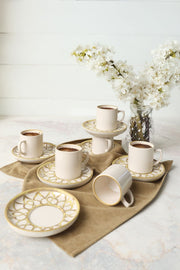 Worn Gold Nordic Kahve Takımı 12 Parça 6 Kişilik 22968-23057 Bonvagon