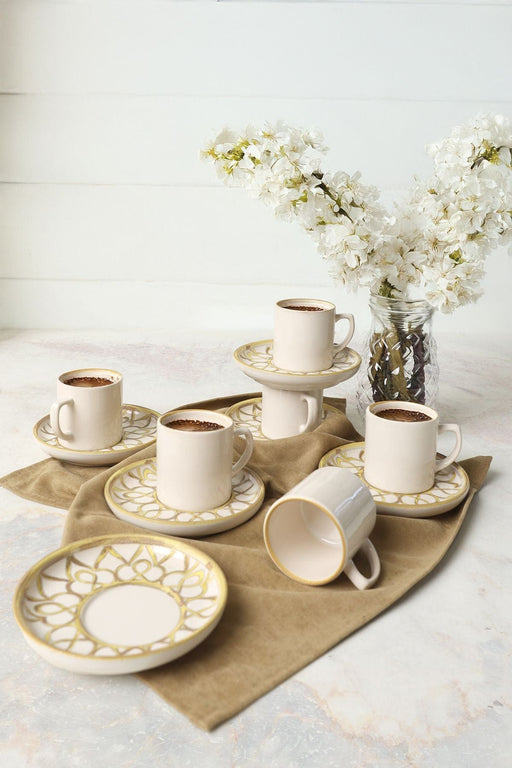 Worn Gold Nordic Kahve Takımı 12 Parça 6 Kişilik 22968-23057 Bonvagon