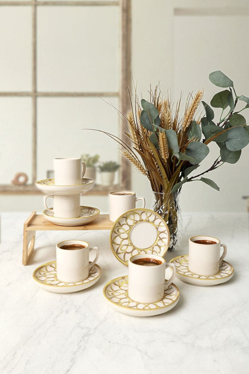 Worn Gold Nordic Kahve Takımı 12 Parça 6 Kişilik 22968-23057 Bonvagon