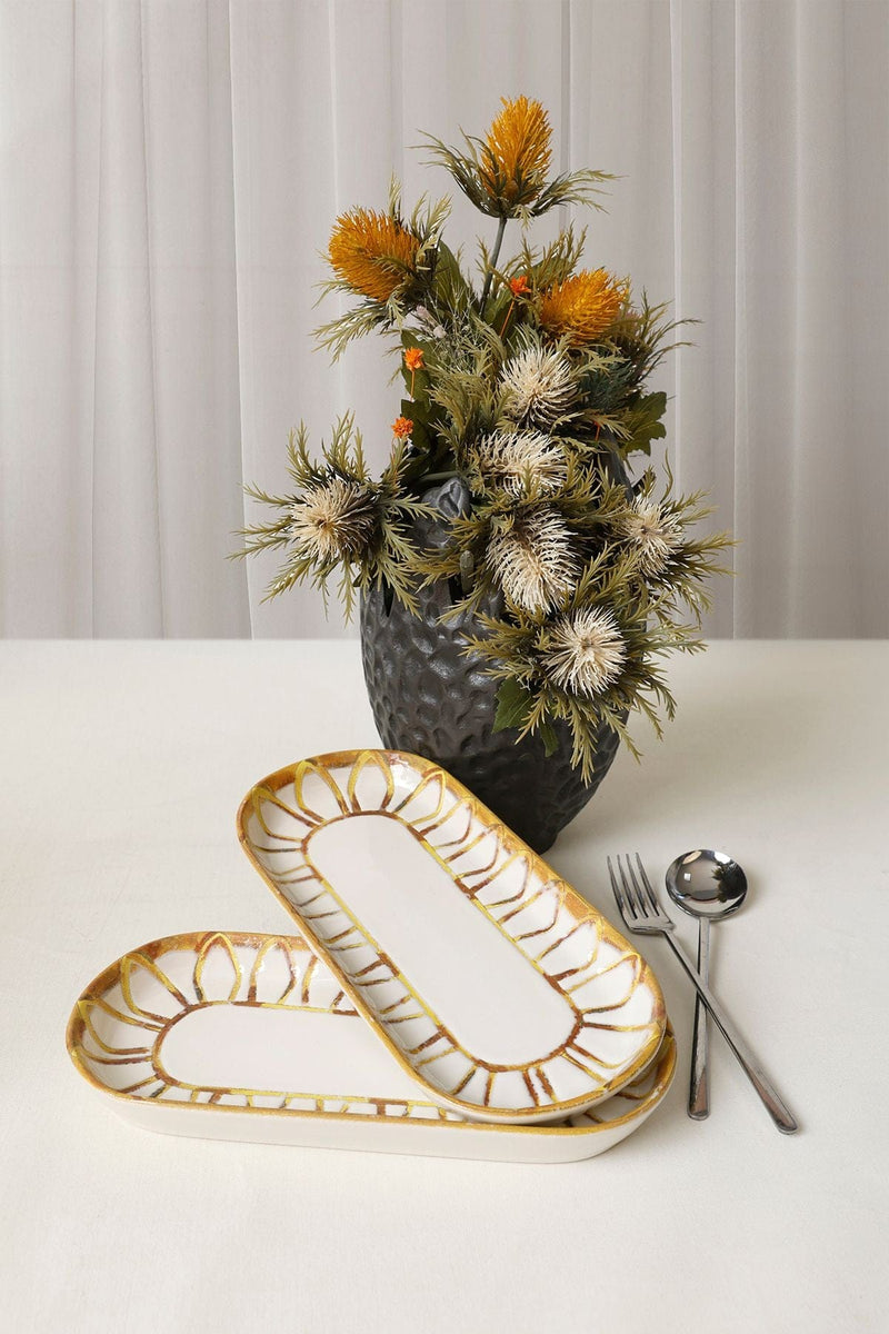 Worn Gold Noyan Kayık Tabak 26 Cm 2 Adet 22967 Bonvagon