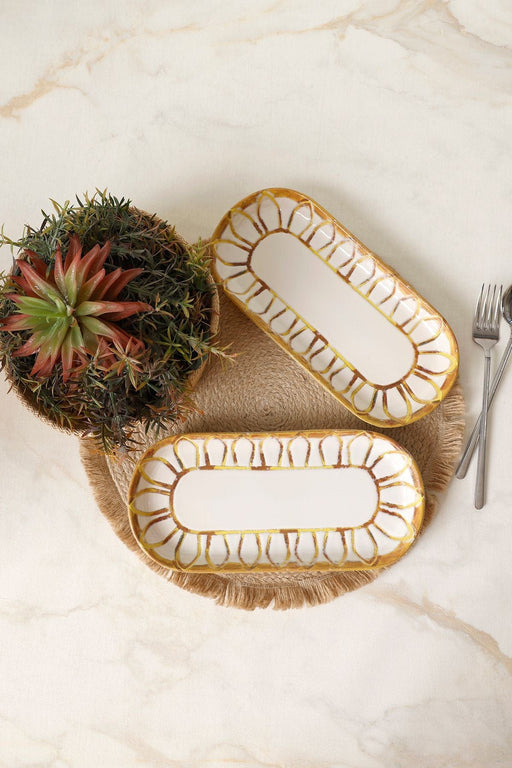 Worn Gold Noyan Kayık Tabak 26 Cm 2 Adet 22967 Bonvagon