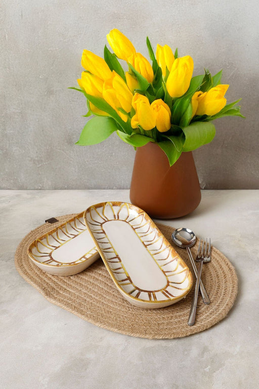 Worn Gold Noyan Kayık Tabak 26 Cm 2 Adet 22967 Bonvagon