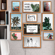 Wow 10 Parça Botanik Yaprak Modern Tarzda (Çerçeve Görünümlü) Uv Baskı Duvar Tablo Seti