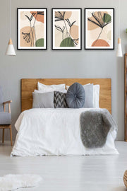 Wow 3 Parça Artline Çiçek Tasarım Uv Baskı Mdf Ahşap Duvar Tablo Seti
