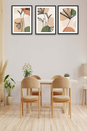 Wow 3 Parça Artline Çiçek Tasarım Uv Baskı Mdf Ahşap Duvar Tablo Seti