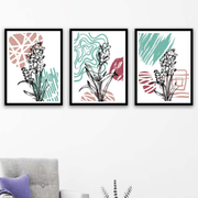 Wow 3 Parça Modern Sanat Tarzında Siyah Çerçeve Görünümlü Uv Baskı Mdf Ahşap Duvar Tablo Seti