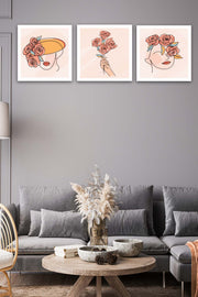 Wow 3 Parça Modern Tarzda Bohem Tasarım Uv Baskı Mdf Ahşap Duvar Tablo Seti