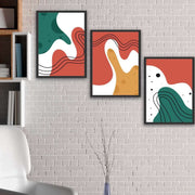 Wow 3 Parça Renkli Modern Tarzda Siyah Çerçeve Görünümlü Uv Baskı Mdf Ahşap Duvar Tablo Seti