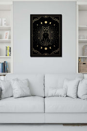 Wow 30x40 Kedi Gold Renk Duvar Tablo