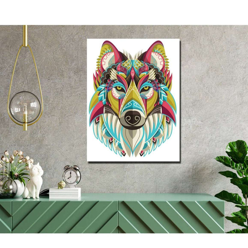 Wow 30x40 Renkli Kurt Tasarım Mdf Ahşap Duvar Tablo