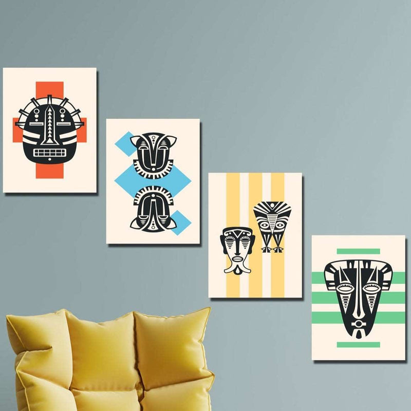 Wow 4 Parça 30x40 Duvar Posteri Duvar Tablo Seti