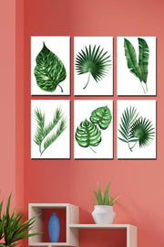 Wow 6 Parça Botanic Dijital Baskı Duvar Tablo Seti