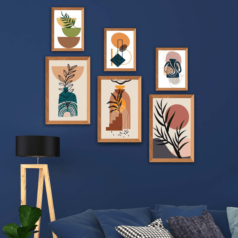 Wow 6 Parça Çerçeve Görünümlü Bohem Duvar Tablo Seti